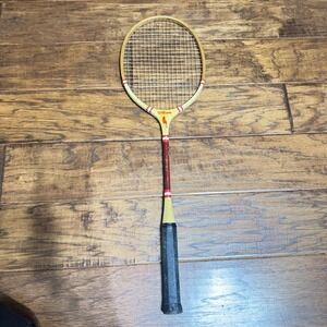 VTG 80s Wilson Cardinal Badminton Racket Wood Frame Red White Retro Collectible